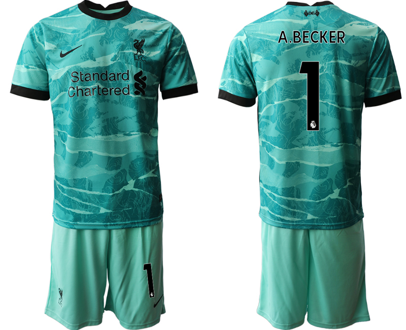 Men 2020-2021 club Liverpool away #1 green Soccer Jerseys
